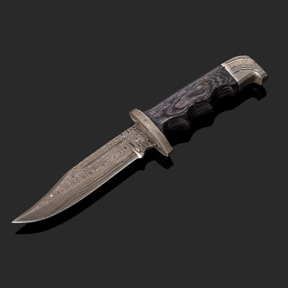 Classic Hunter - Damascus Knife (Black)