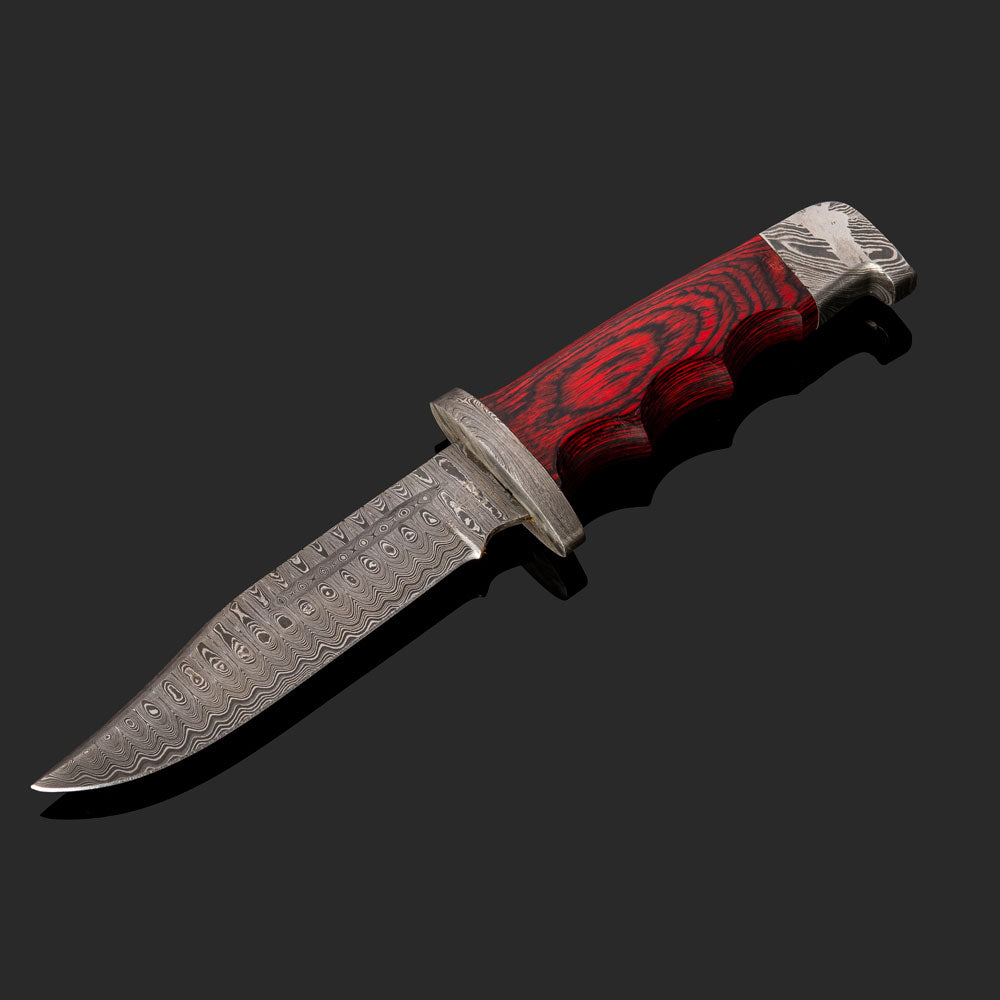 Classic Hunter - Damascus Knife (Red)
