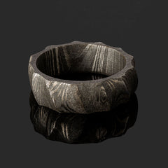 Damascus Steel Ring - Rock Formation