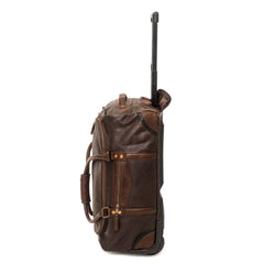Theodore Leather Rolling Carry-On Duffle Bag