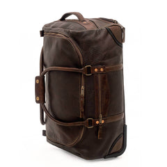 Theodore Leather Rolling Carry-On Duffle Bag