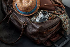 Theodore Leather Rolling Carry-On Duffle Bag