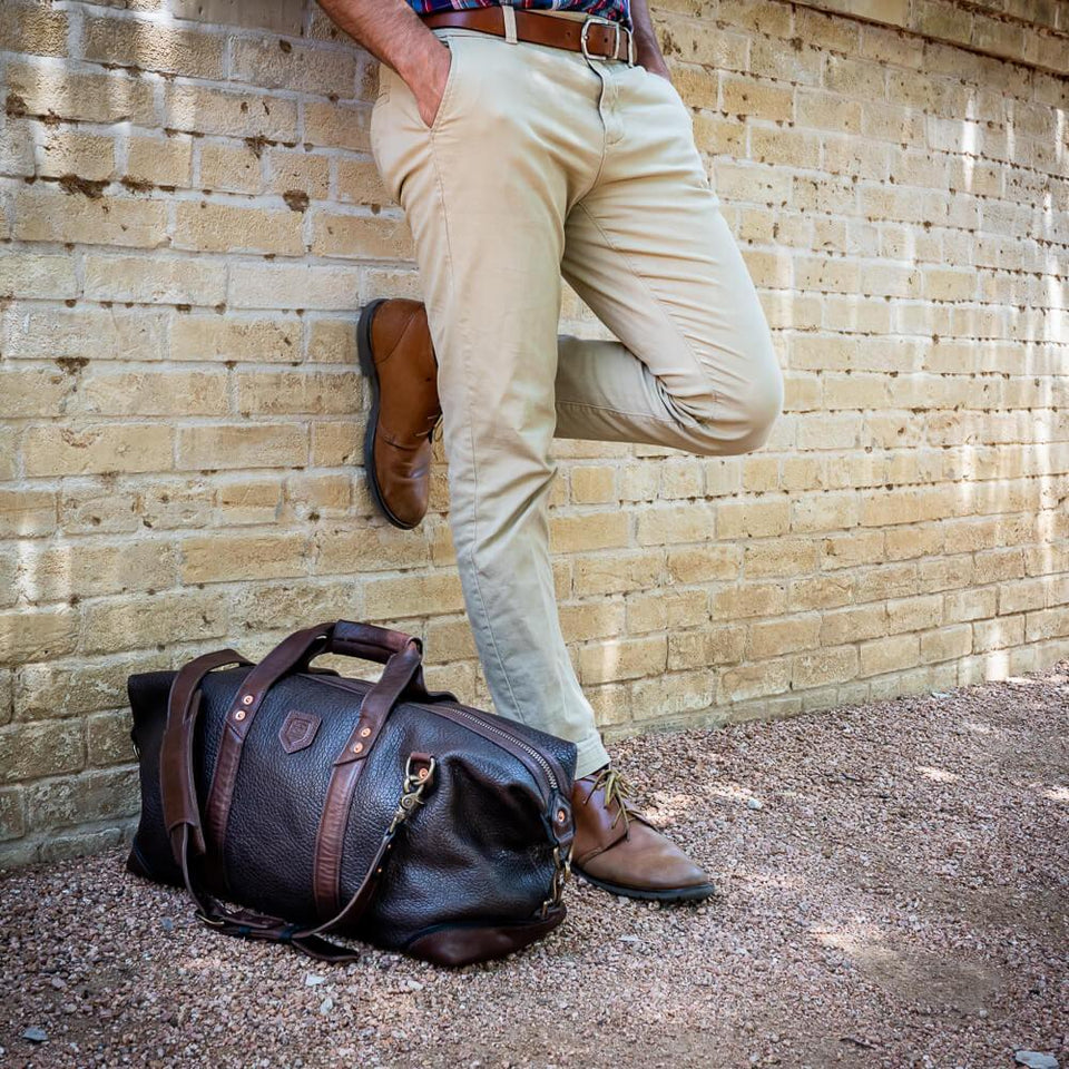 Theodore Leather Weekender Bag-Bags > Duffle Bag > Leather-Espresso-Mission Mercantile Leather Goods