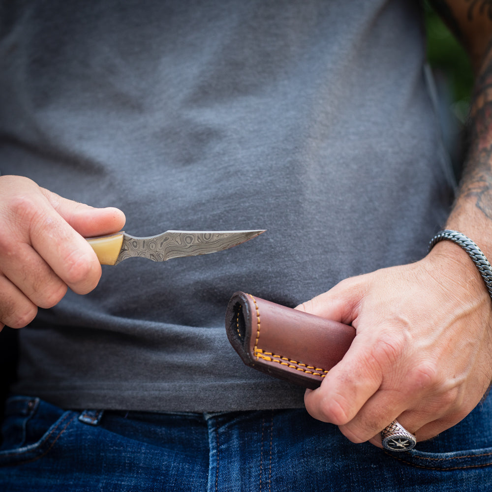 Swept Away Utility - Damascus Knife(Ivory)