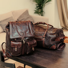 Theodore Leather Rolling Carry-On Duffle Bag