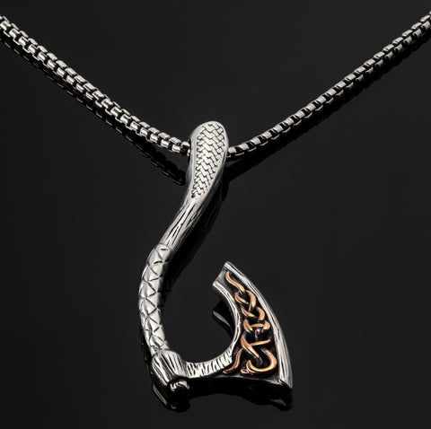 Viking Battle Axe Pendant with Chain