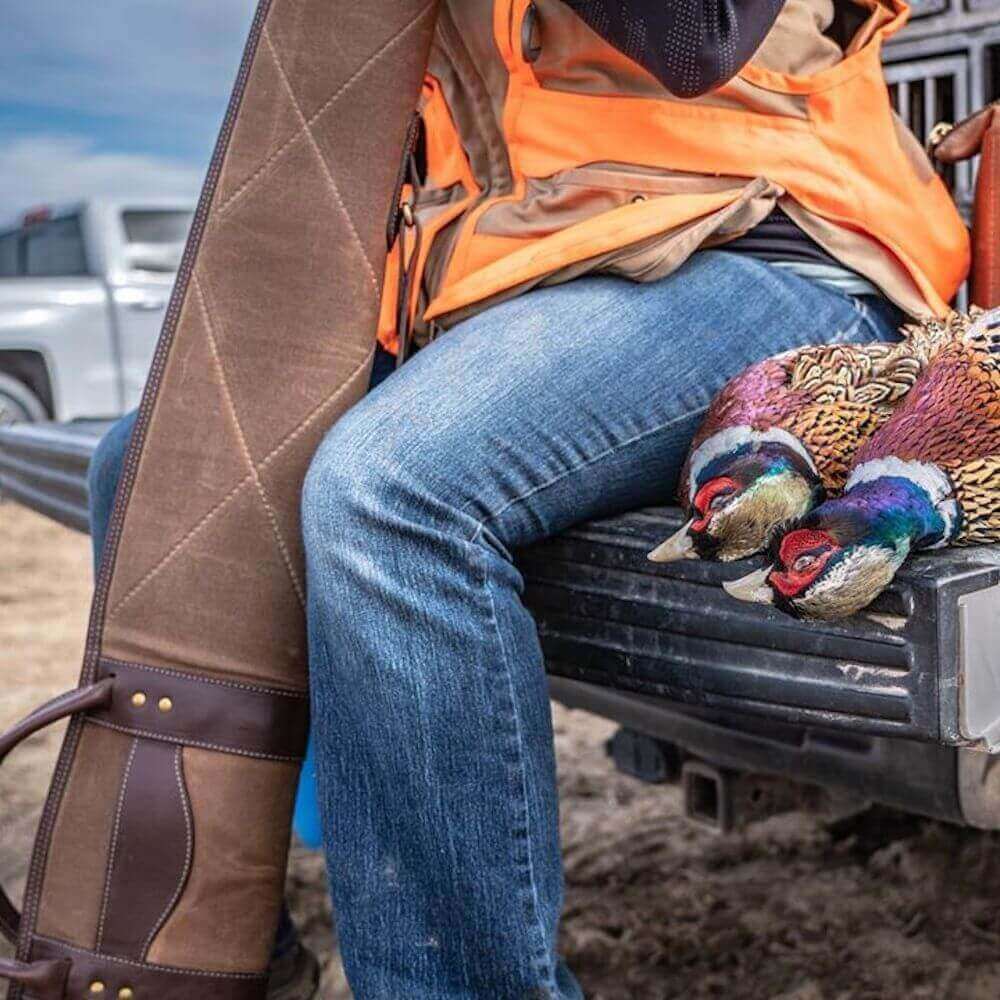 White Wing Waxed Canvas Hunting Shotgun Case-Bags > Hunting & Outdoor > Waxed Canvas-Smoke-Brown-Mission Mercantile Leather Goods